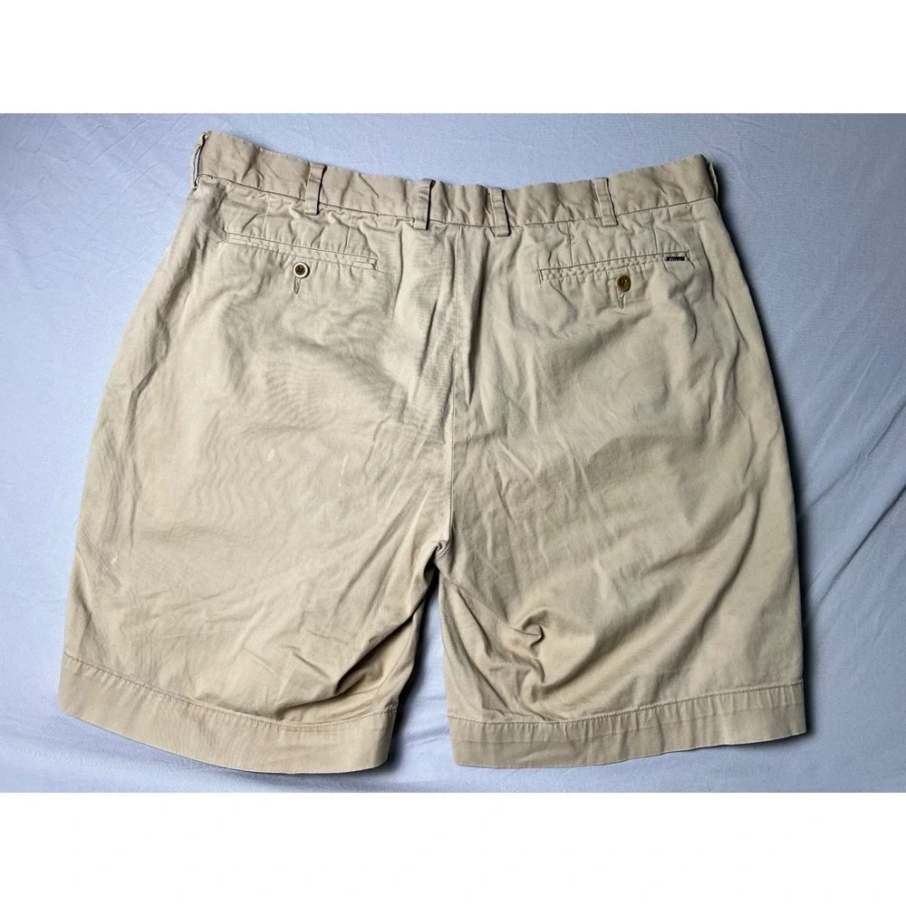 Polo Ralph Lauren Mens 36 Khaki Stretch Classic Fit Chino Shorts Cotton Blend